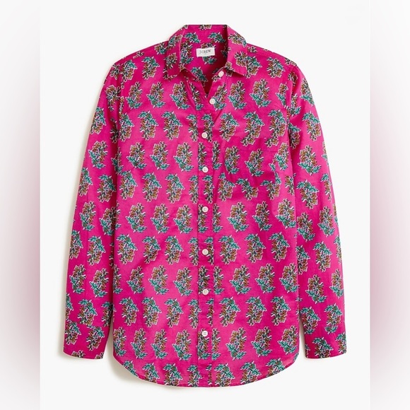 J. Crew Factory Lightweight Cotton Shirt In Signature Fit BF817 Sz M In Pink NWT - Picture 1 of 2
